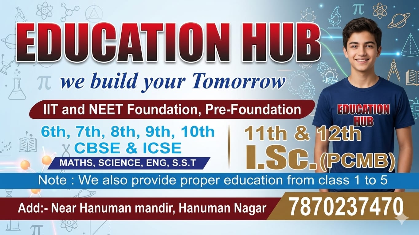 Education Hub programme banner for Classes 6 to 12, CBSE, ICSE, IIT and NEET Foundation